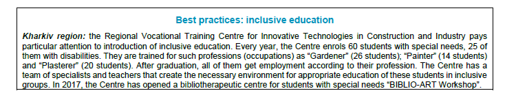 Best practices: inclusive education