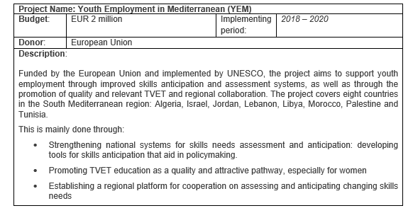 Project Name: Youth Employment in Mediterranean (YEM) 