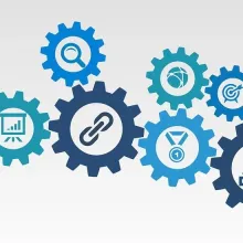 Connected cog wheels