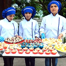 Students showing what they cooked