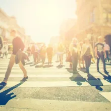 People walking in the roads