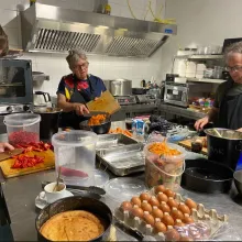 Students in the kitchen
