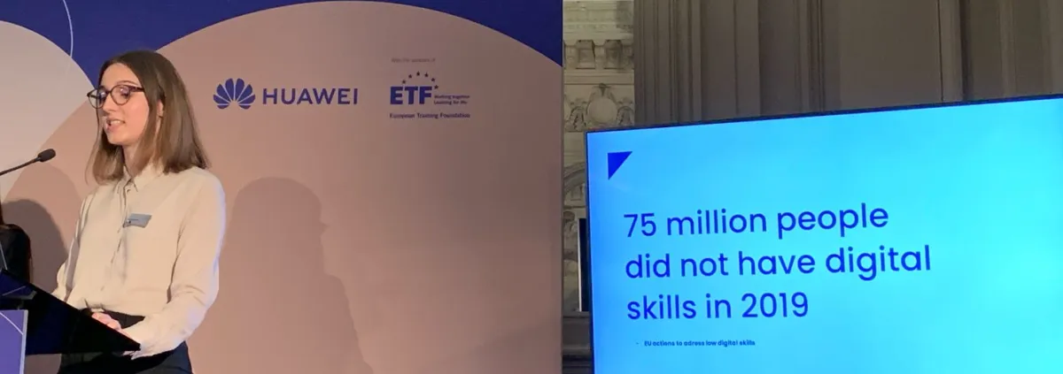 Girls presenting their policy briefs