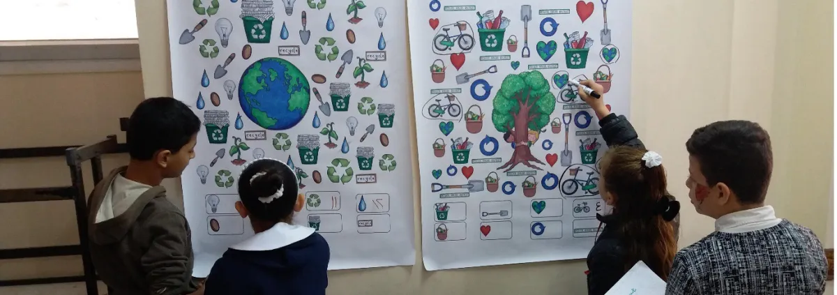 Children doing a science project