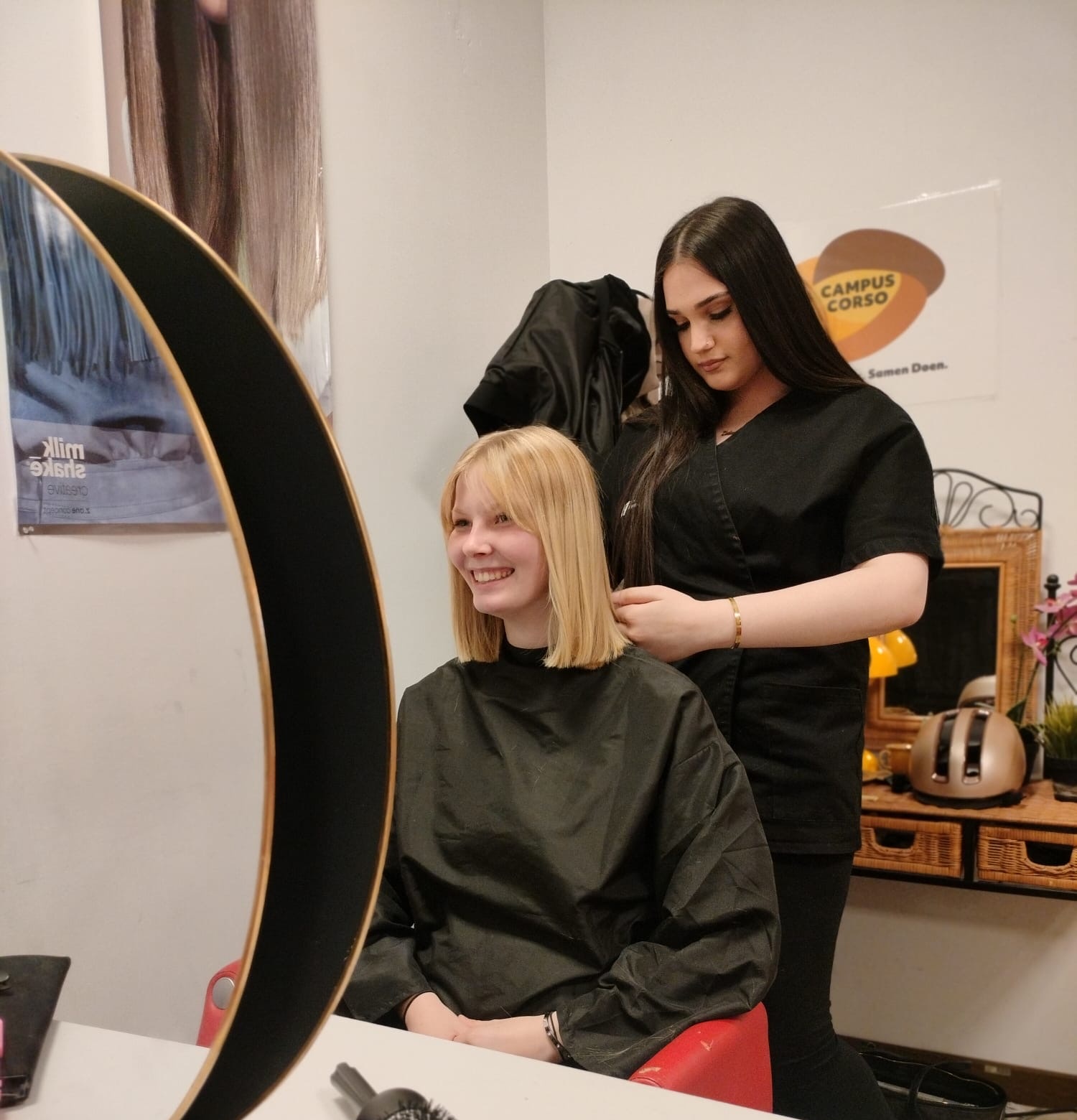 VET hairdressing student