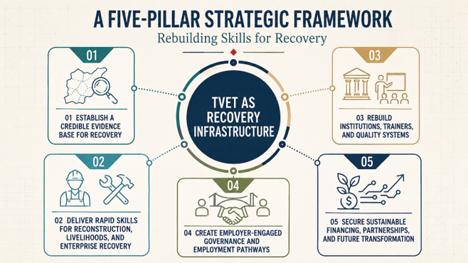 Figure 1. A Five-Pillar Strategic Framework for Revitalizing TVET in Gaza
