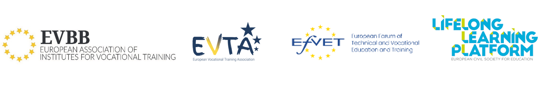 Logos of EVBB, EVTA, EfVET, LLL Platform