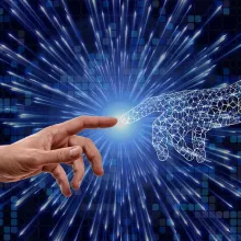 Human and artificial hands together