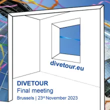 DIVETOUR project banner image "Final Meeting 23 November 2023, Brussels with image of an open window 