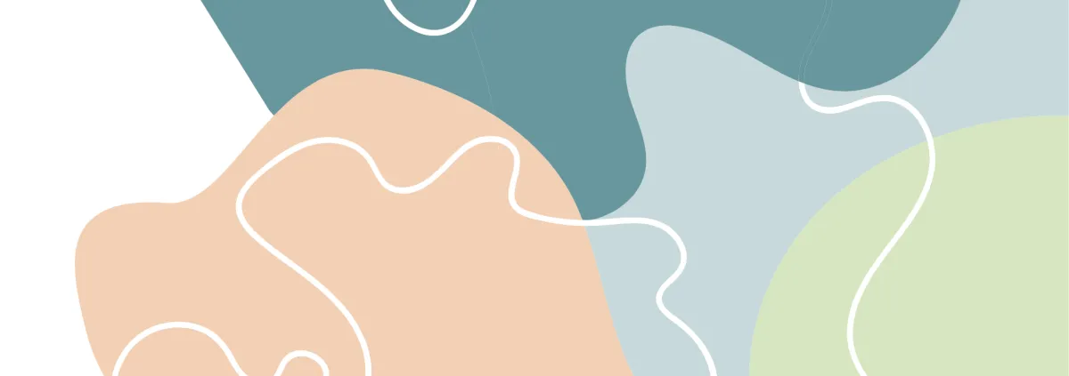 Decorative image containing natural shapes and lines in pastel colours